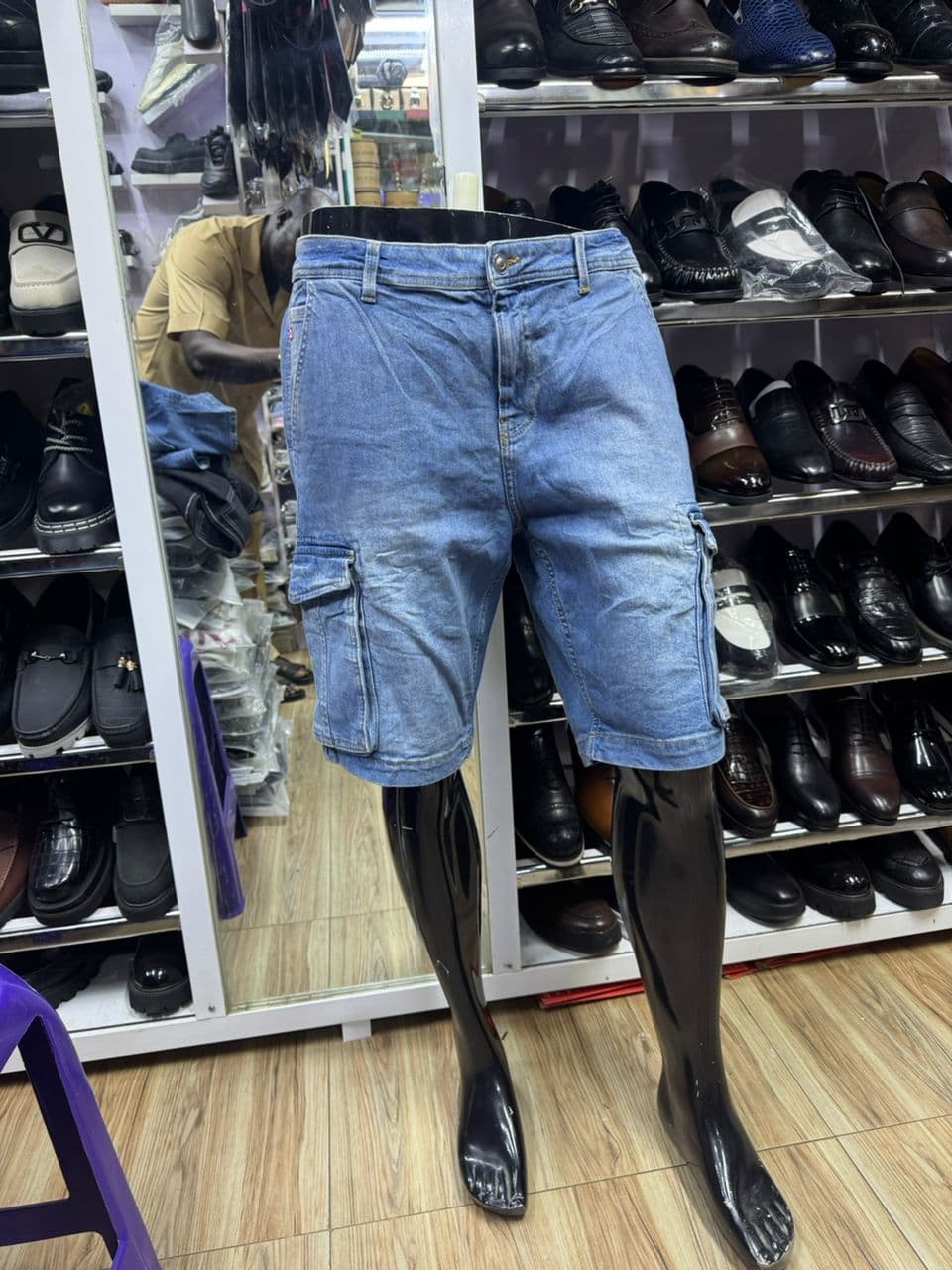 Azure Utility Denim Shorts