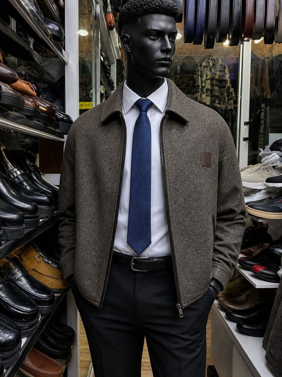 Carlisle Brown Wool Zip Jacket