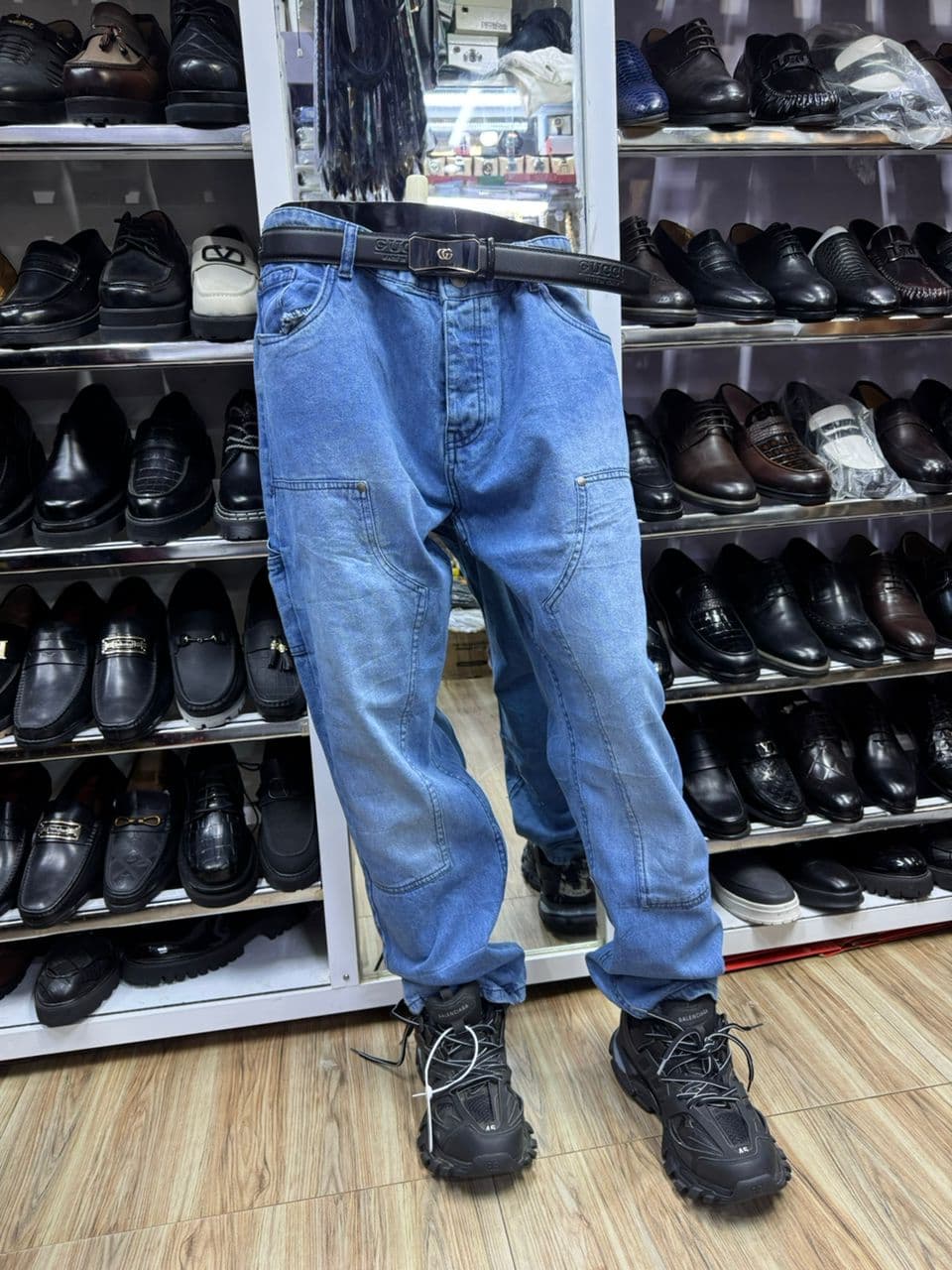 Cascade Faded Drop-Crotch Jeans