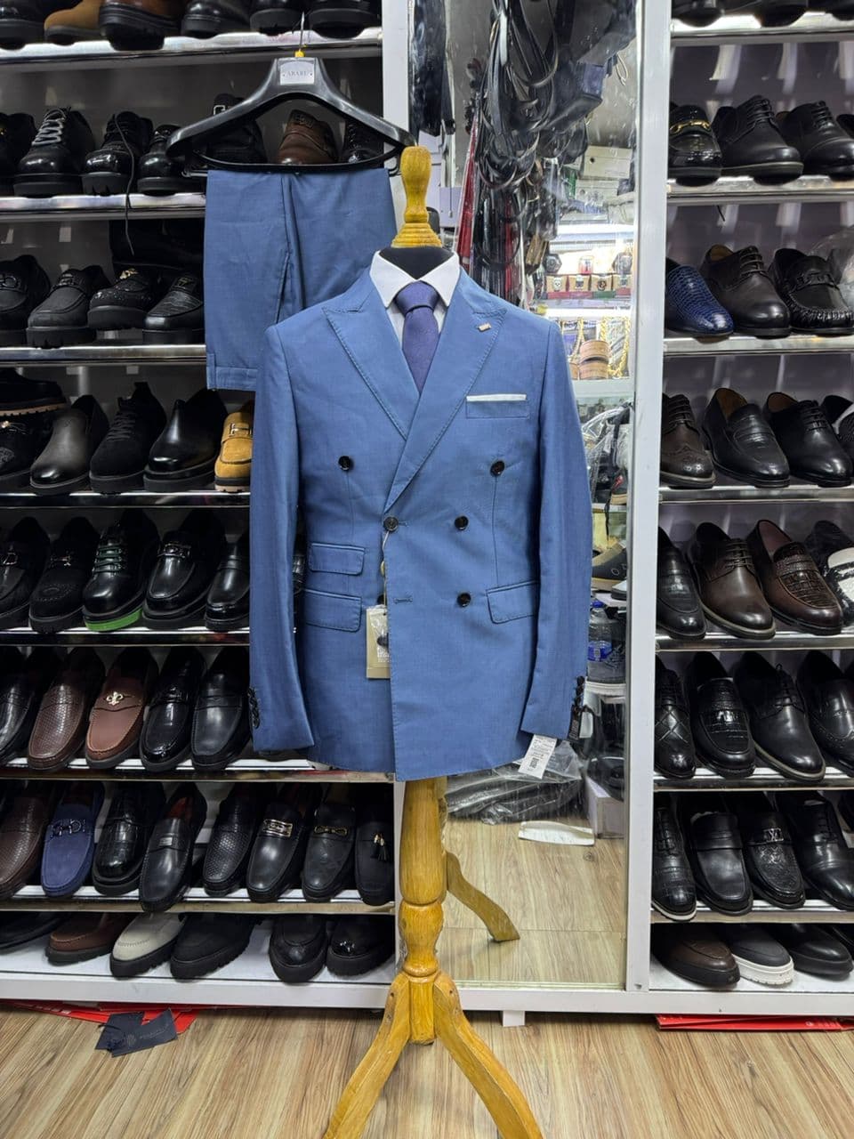 Cerulean Crest Double-Breasted Suit