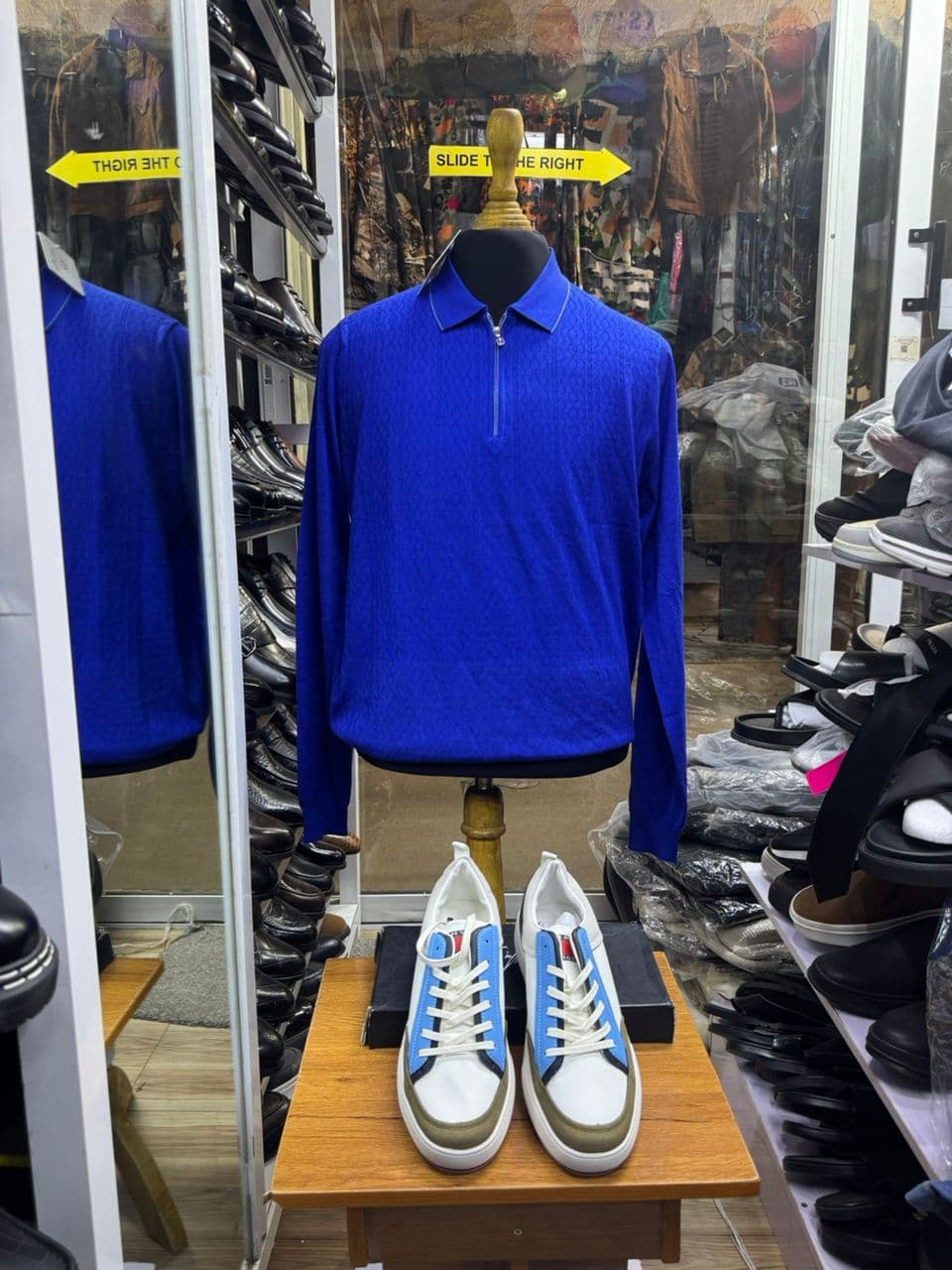 Cobalt Knit Quarter-Zip Polo