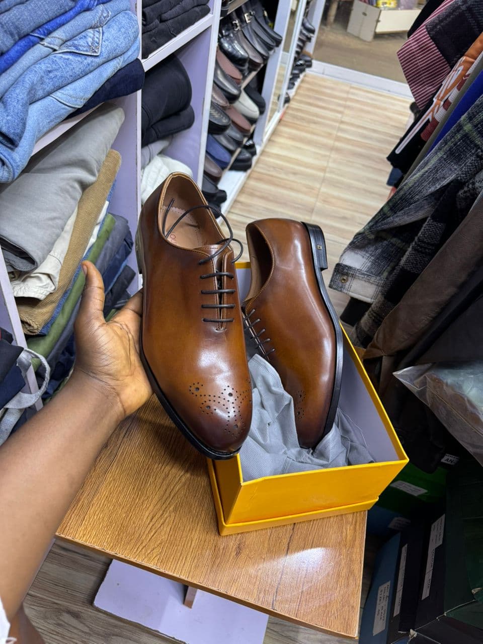 Cognac Medallion Oxfords