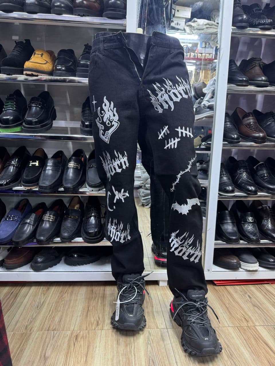 Gothica Flame Graphic Jeans