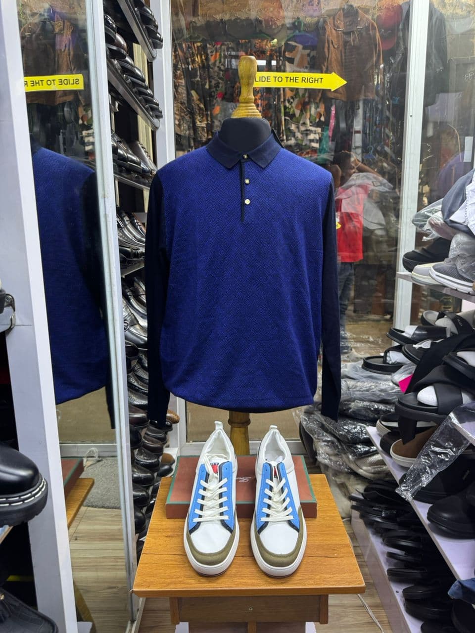 Indigo Heather Long-Sleeve Polo