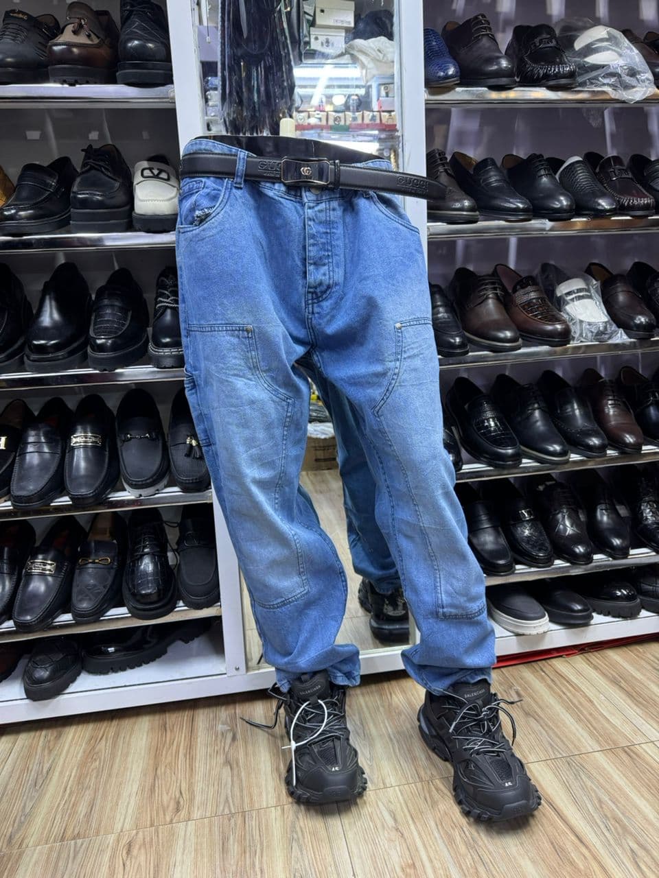 Marine Stonewash Utility Jeans