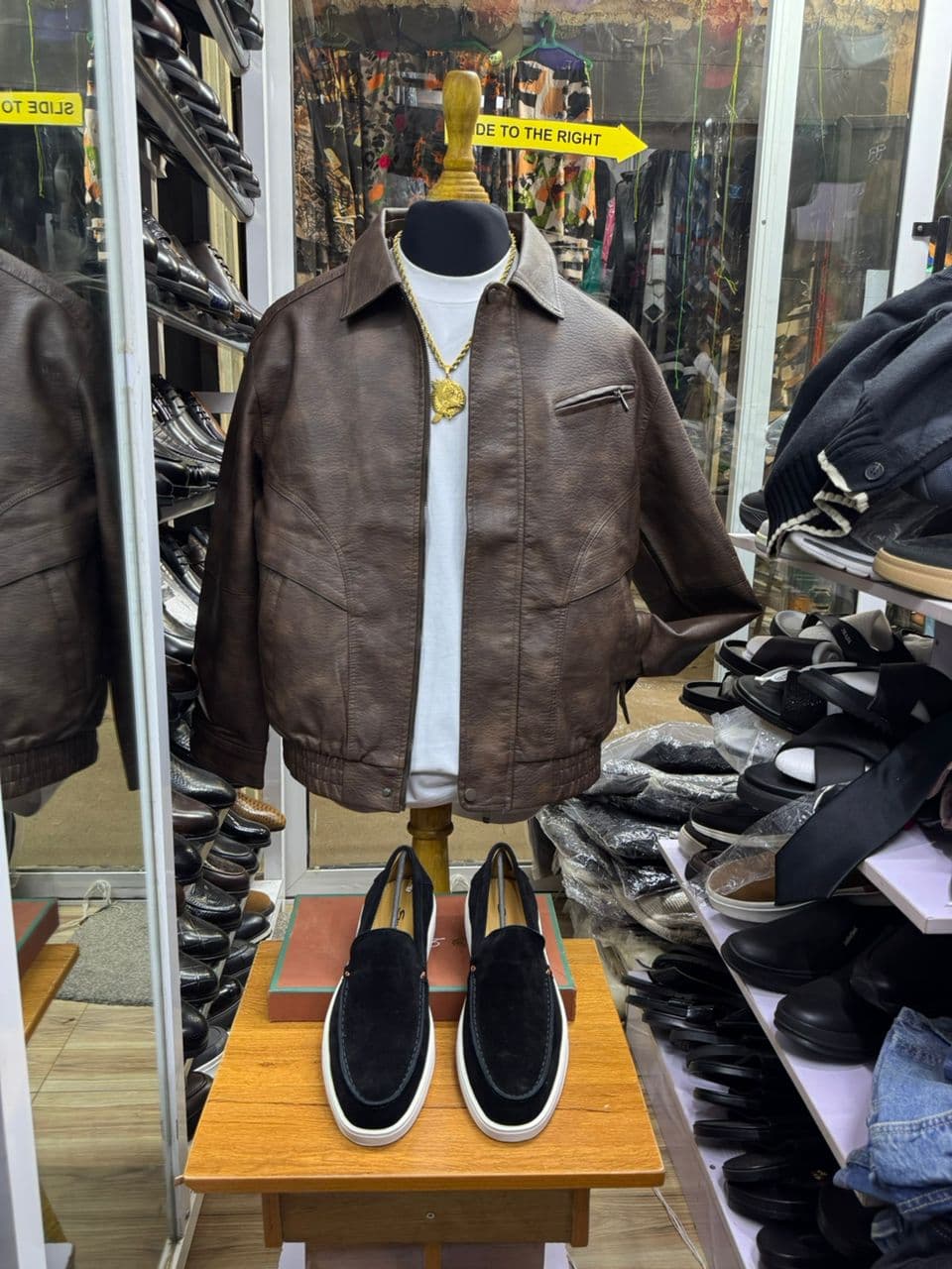 Maverick Brown Leather Trucker Jacket