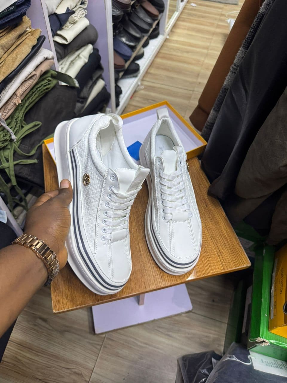 Medusa Stripe White Sneakers