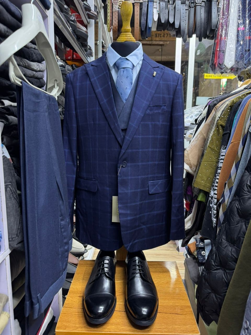 Midnight Windowpane Three-Piece Suit