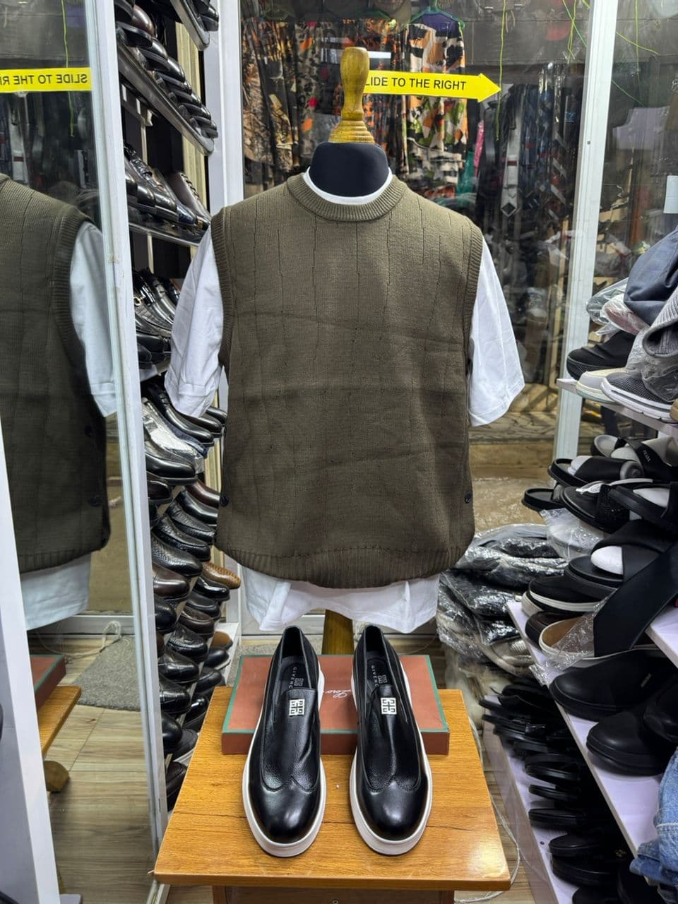 Olive Ribbed Layering Vest