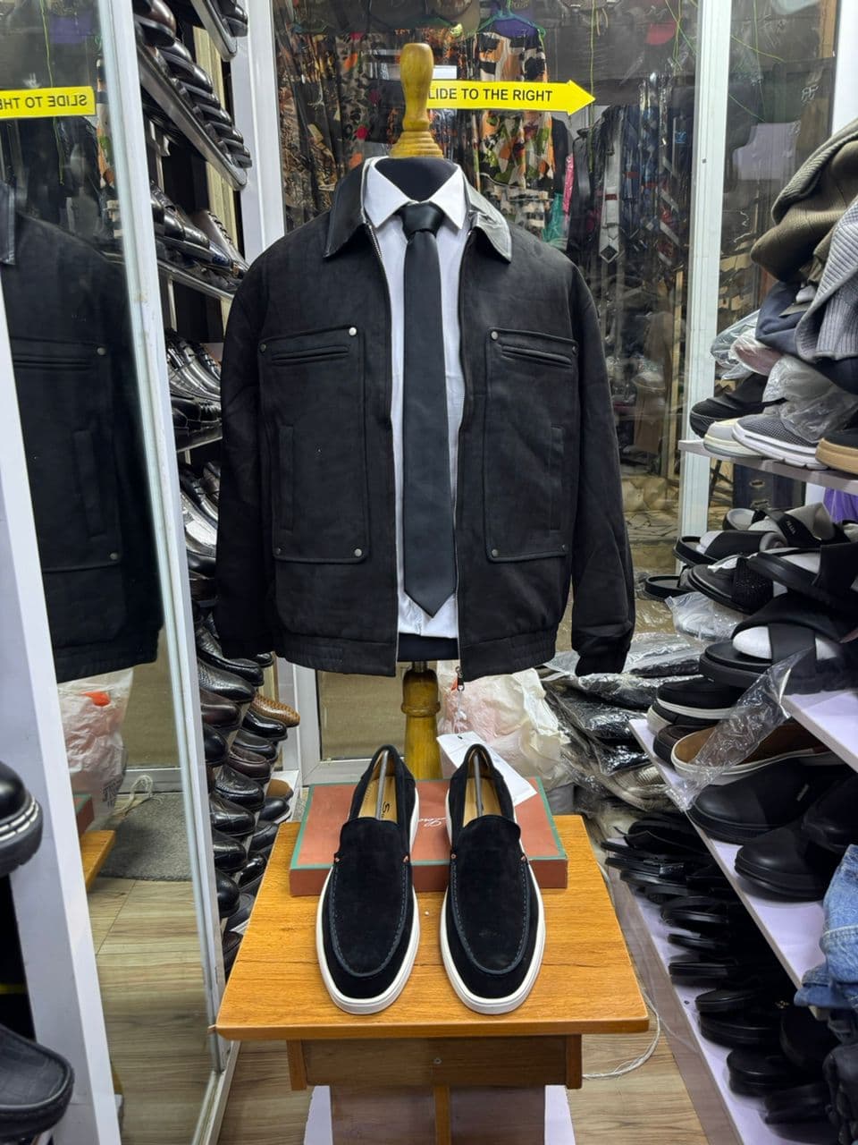 Onyx Suede Utility Trucker Jacket