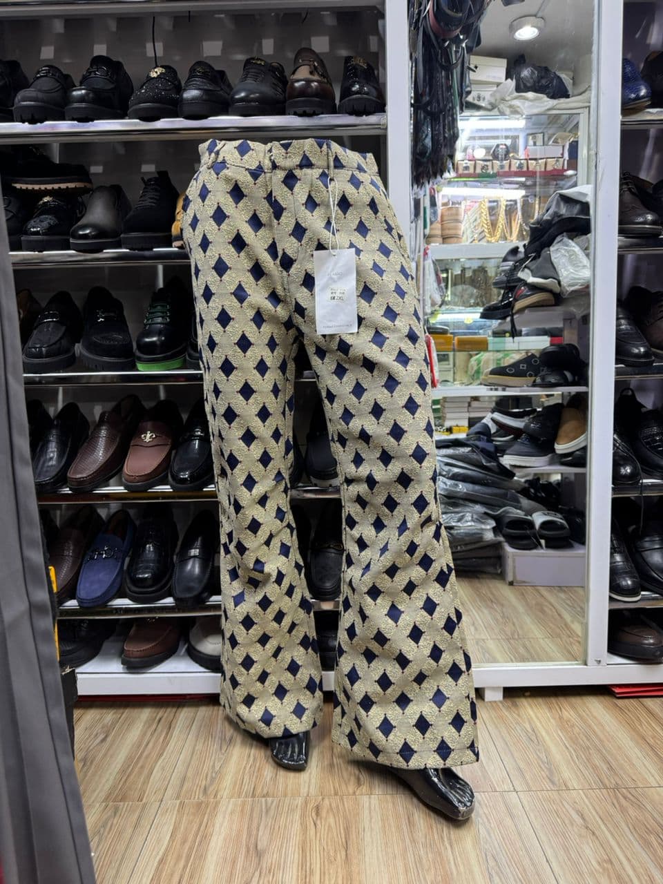 Saharan Geometric Wide-Leg Trousers