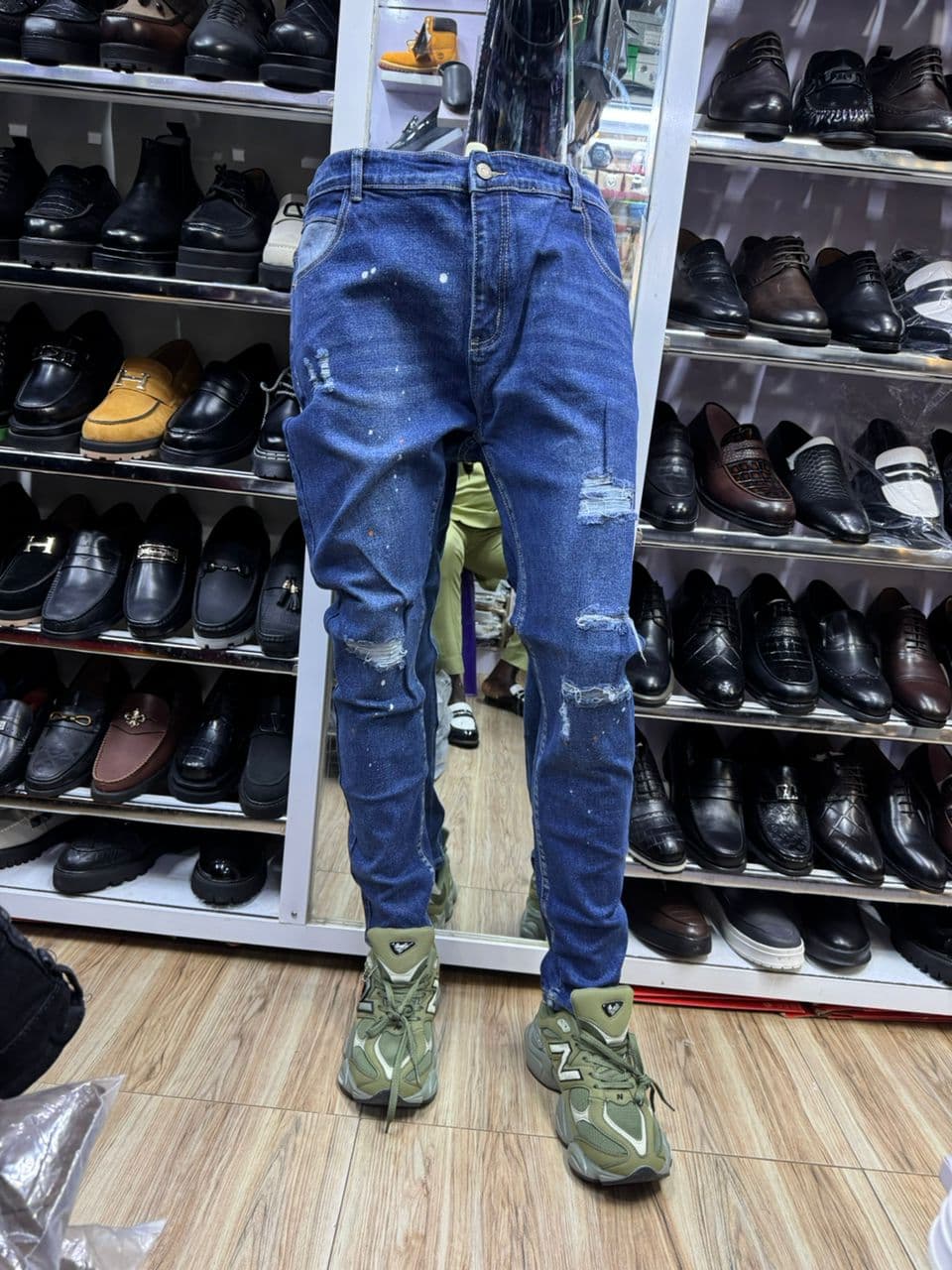 Splatter Distressed Skinny Jeans