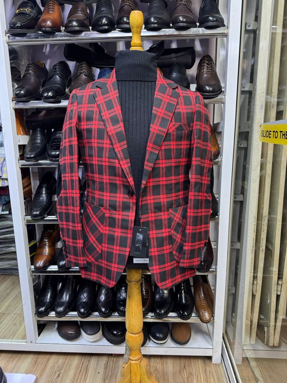 Stewart Red Tartan Check Blazer