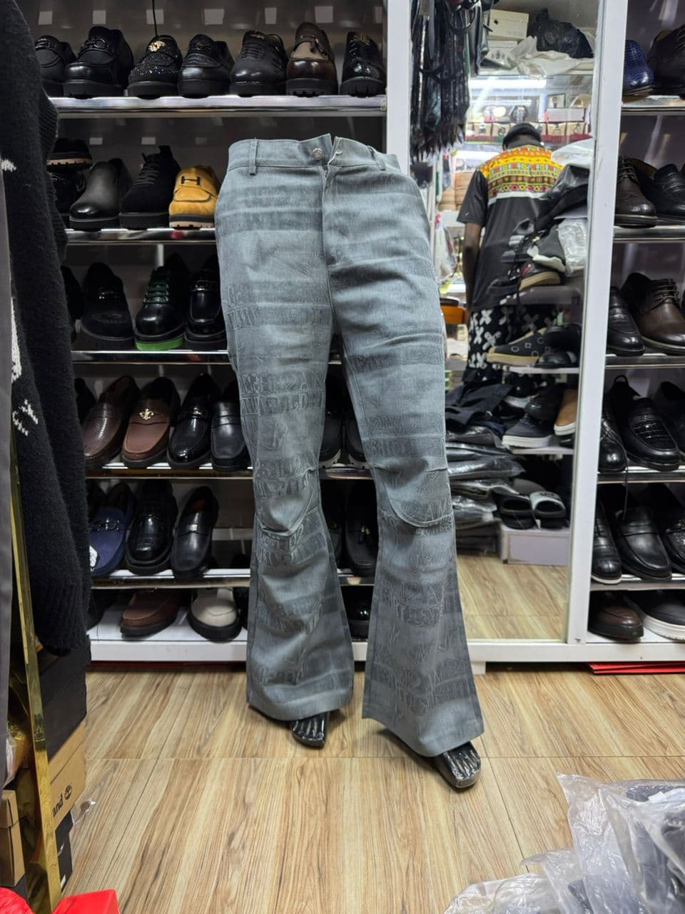 Storm Embossed Flared Trousers