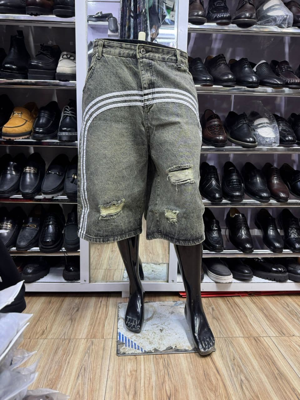 Stratus Triple-Stripe Denim Jorts