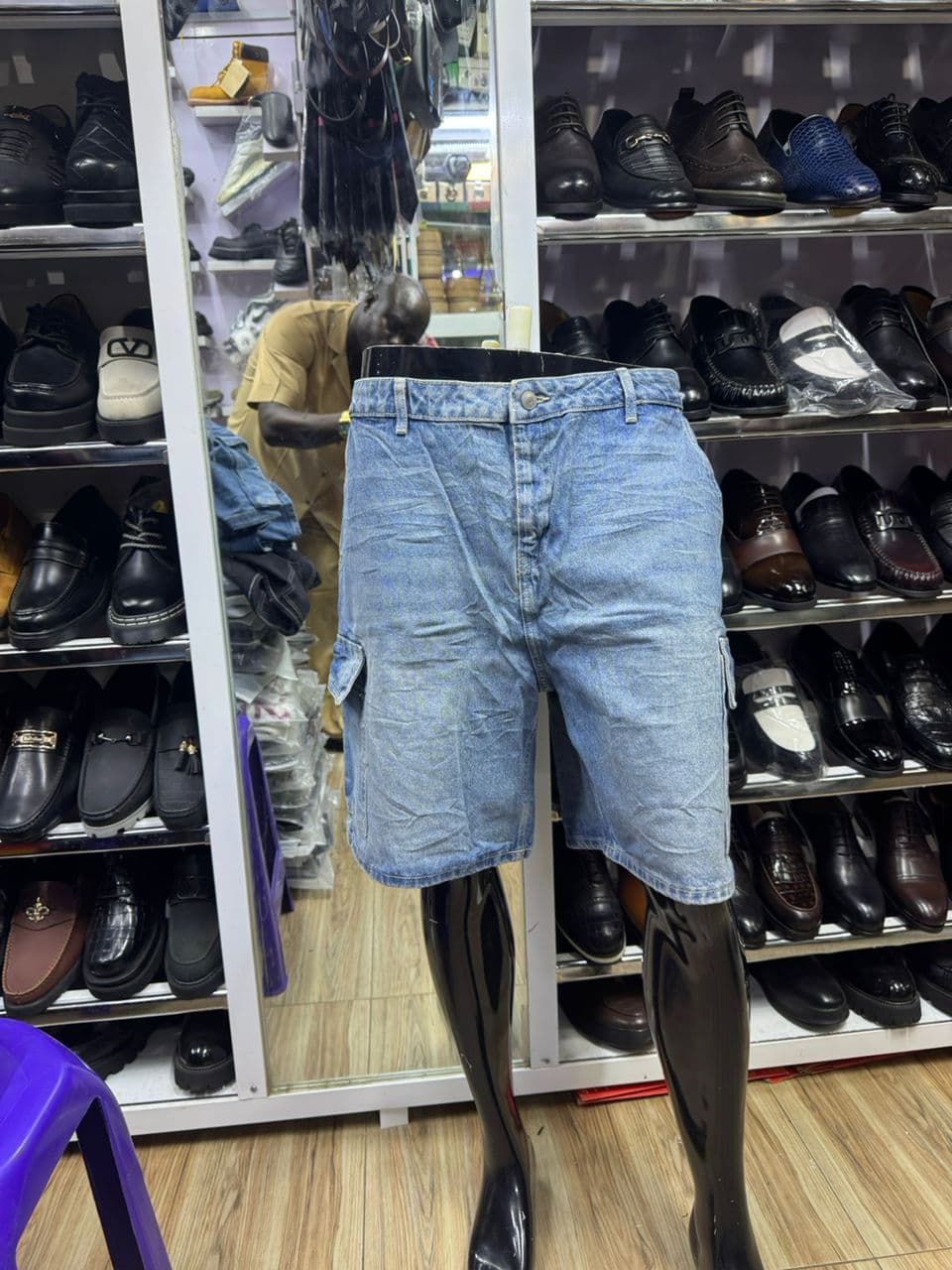 Surf Light-Wash Cargo Shorts