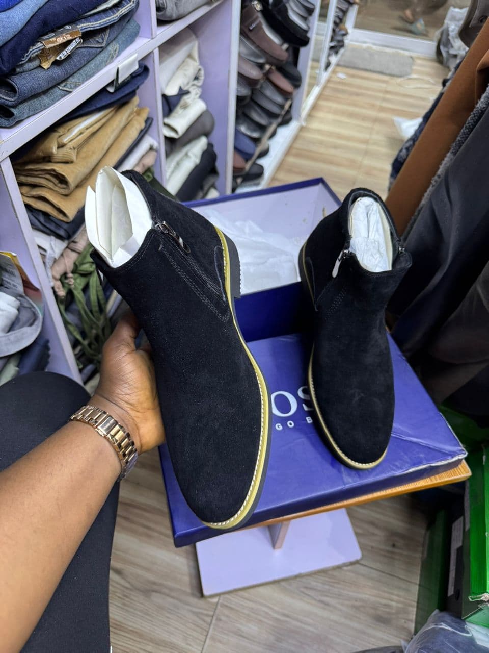 Zermatt Black Suede Zip Boots